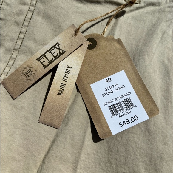 NWT TRUE CRAFT Flex Men’s Khaki Cargo Shorts - Size 40 - Picture 8 of 12